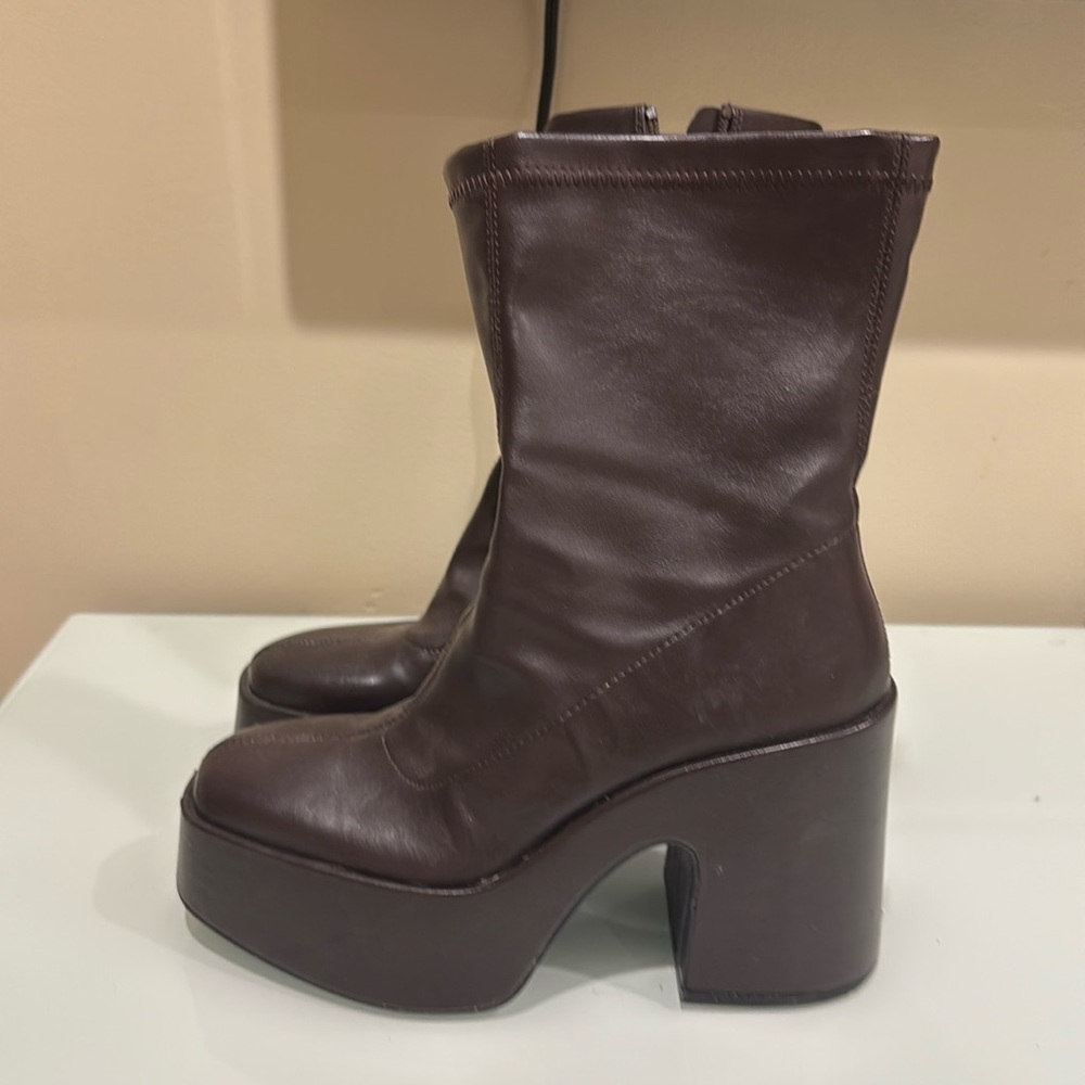 zara platform brown boots